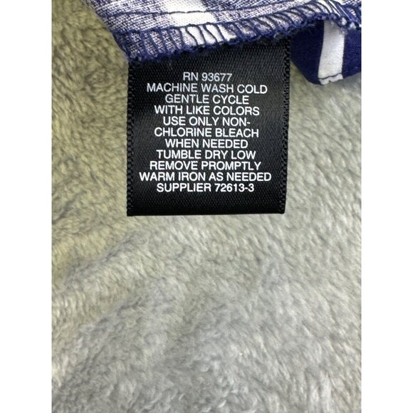 Liz Claiborne blouse Women's XL Blue & White Striped Sleeveless Button Up top - Picture 4 of 12